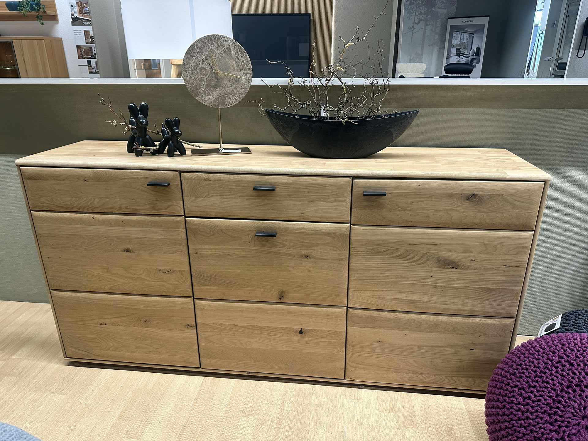 Sideboard Girona, Ast - Balkeneiche massiv