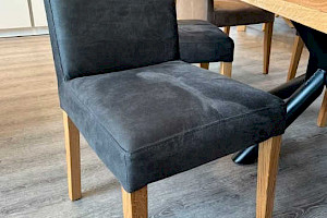Polsterstuhl Stuhl mit Holzbeinen Anthrazit