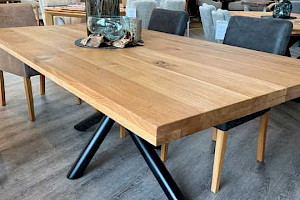 Esstisch Wildeiche Eiche massiv 200x100cm mit Rund